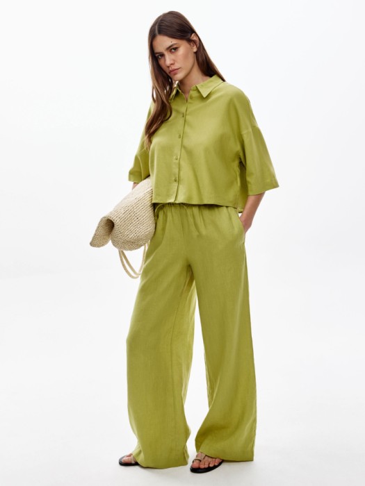 широкие брюки из льна 4610517370525 фотография