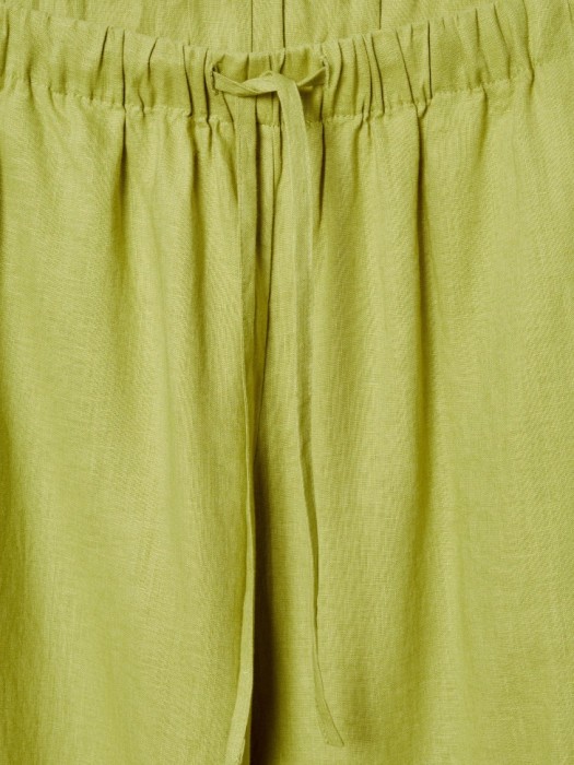 широкие брюки из льна из проверенных материалов спереди