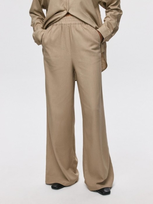 широкие брюки из вискозы и льна 4680704558340 фотография