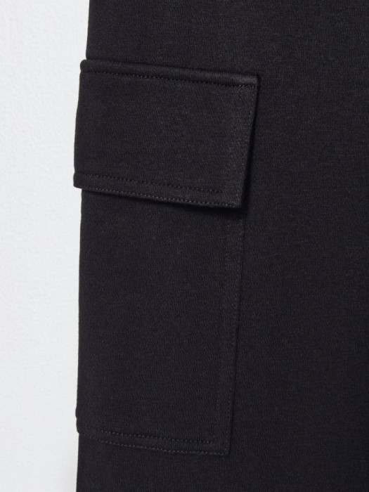 широкие брюки карго с двойным поясом для девочек из россии вид сбоку