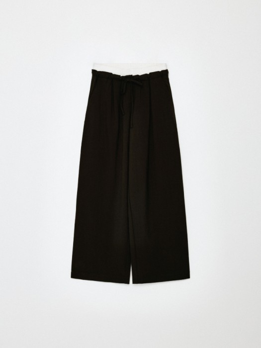 широкие брюки с двойным поясом для девочек от бренда sela вид слева