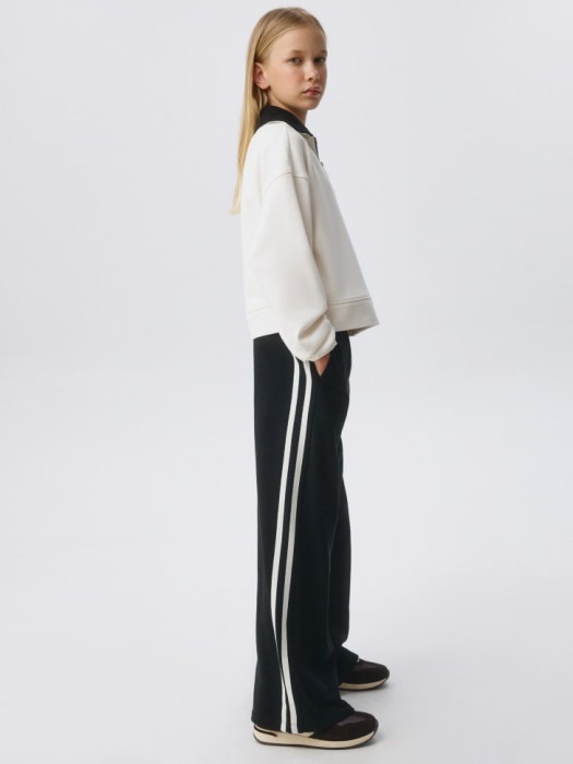 широкие брюки с лампасами для девочек 4680798300351 фотография