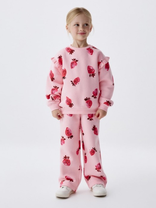 широкие брюки с  принтом для девочек от бренда sela вид слева