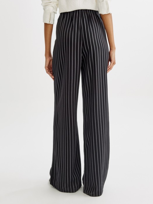 широкие брюки с высокой посадкой из вискозы по цене 3599 руб вид справа