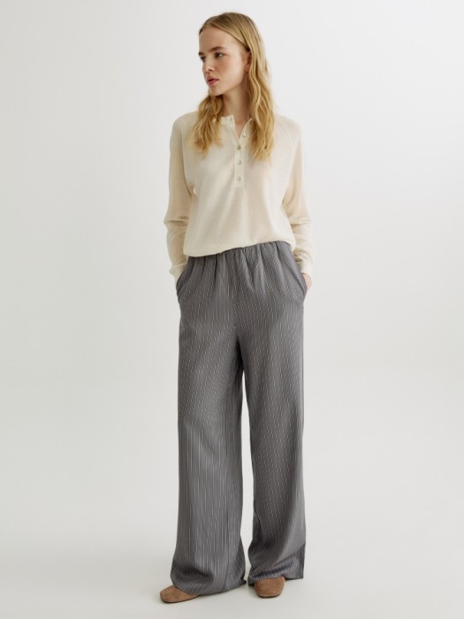 широкие брюки с высокой посадкой из вискозы 4680798379739 фотография