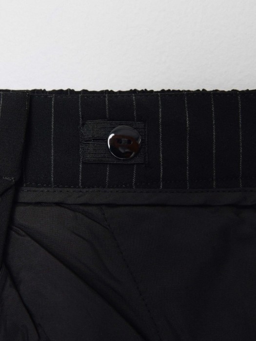 широкие брюки в полоску для девочек из льна спереди