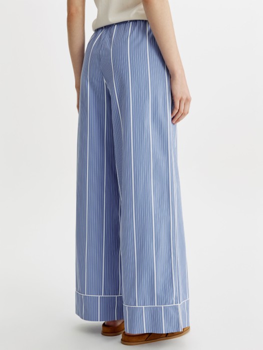 широкие брюки в полоску с вышивкой из смесового хлопка по цене 4299 руб вид справа