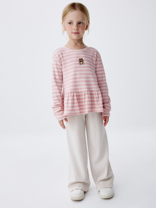 широкие брюки в рубчик для девочек 4680798548180 фотография