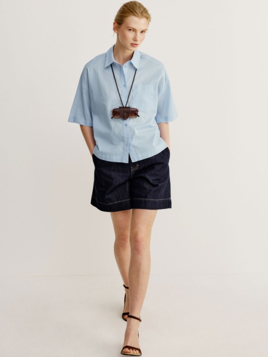 широкие джинсовые шорты с высокой посадкой 4640611023829 фотография