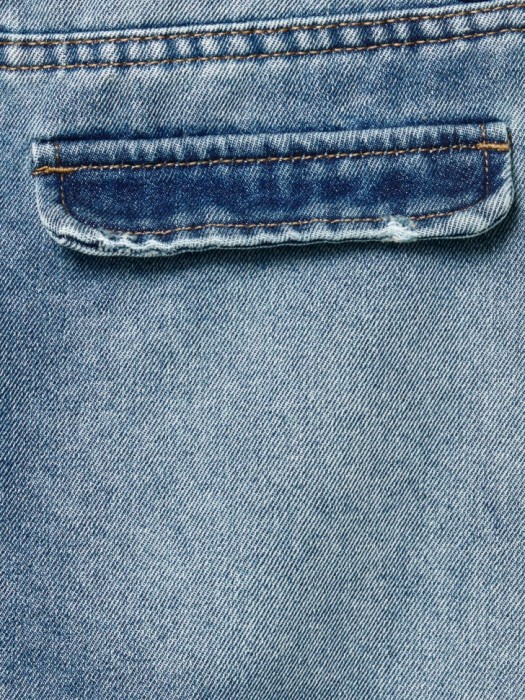 широкие джинсы для девочек из хлопка спереди