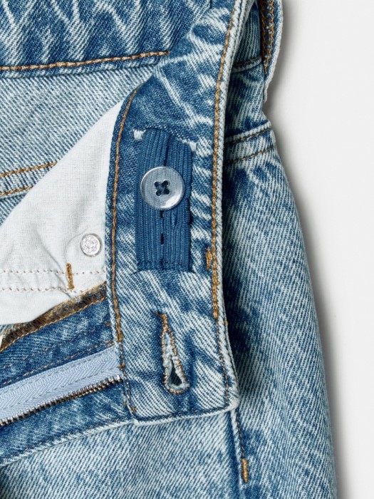 широкие джинсы для девочек из хлопка спереди