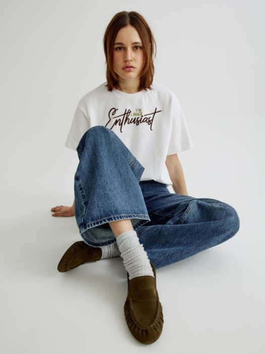 широкие джинсы на высокой посадке с небольшой вышивкой 4610517527868 фотография