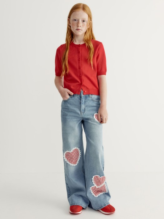 широкие джинсы с декором для девочек из коллекции art people с авророй ефимовой 4610517540393 фотография