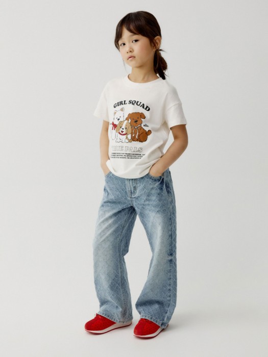 широкие джинсы с фактурным узором для девочек 4610517566751 фотография