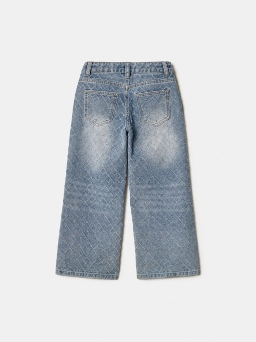 широкие джинсы с фактурным узором для девочек по цене 2199 руб вид справа