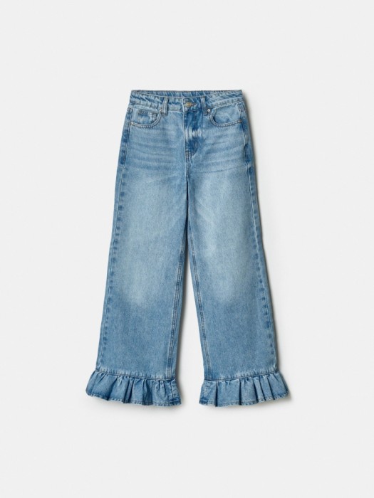 широкие джинсы с оборками для девочек по цене 3299 руб вид справа