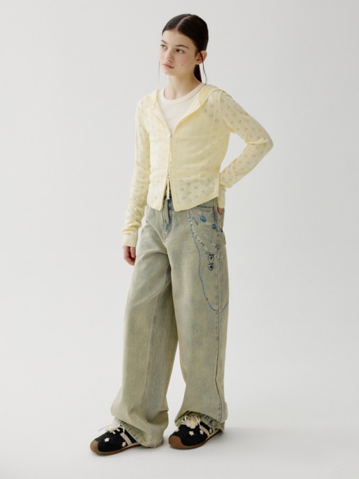 широкие джинсы с принтом для девочек 4610517734617 фотография