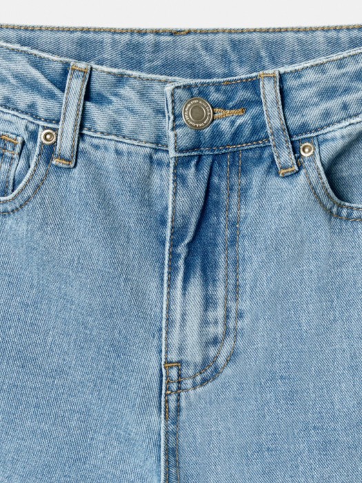 широкие джинсы с вырезами в форме сердца для девочек из хлопка спереди