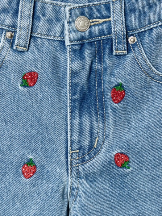 широкие джинсы с вышивкой для девочек по цене 2499 руб вид справа