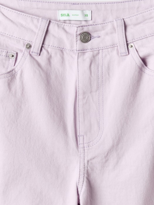 широкие джинсы с высокой посадкой от бренда sela вид слева