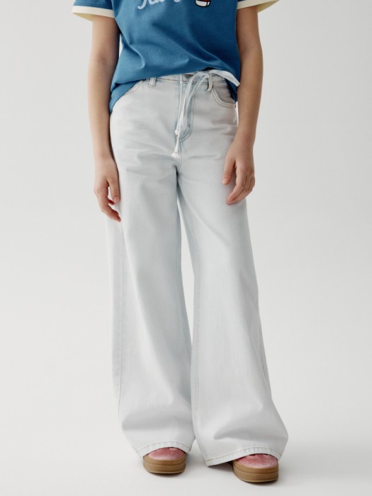 широкие джинсы со шнурком для девочек 4610517491572 фотография