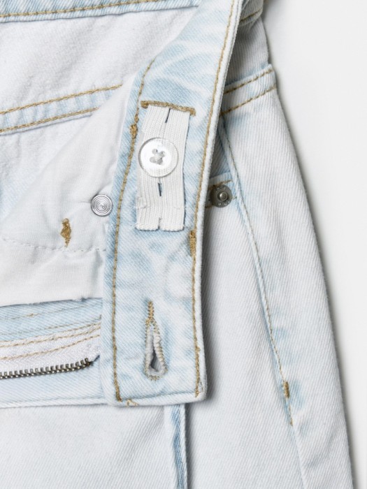 широкие джинсы со шнурком для девочек из хлопка спереди