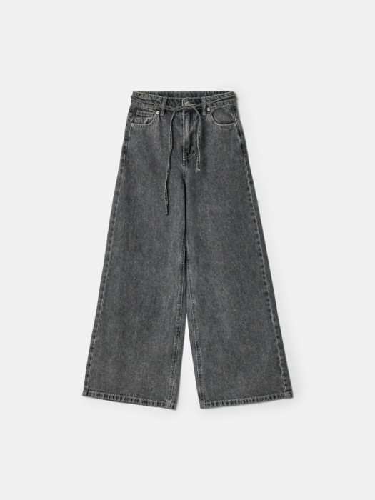 широкие джинсы со шнурком для девочек по цене 2799 руб вид справа