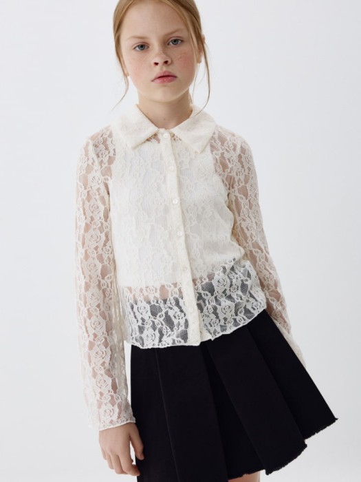 школьная блузка из кружева для девочек 4680798381626 фотография