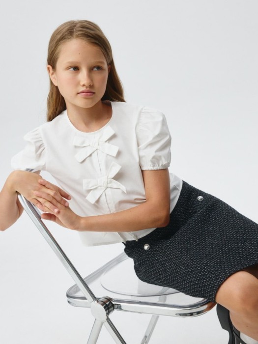 школьная блузка с бантиками для девочек 4680798316000 фотография