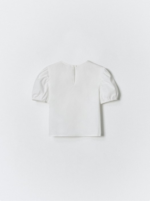 школьная блузка с бантиками для девочек из хлопка спереди