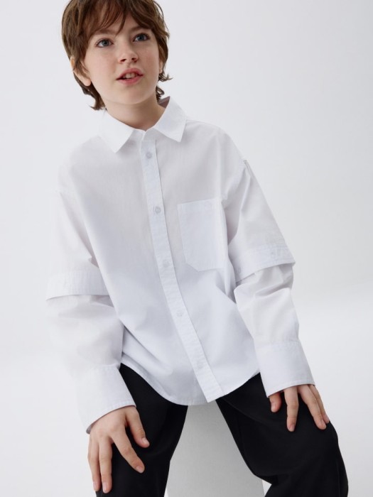 школьная рубашка с отстегивающимися рукавами для мальчиков 4680798103440 фотография