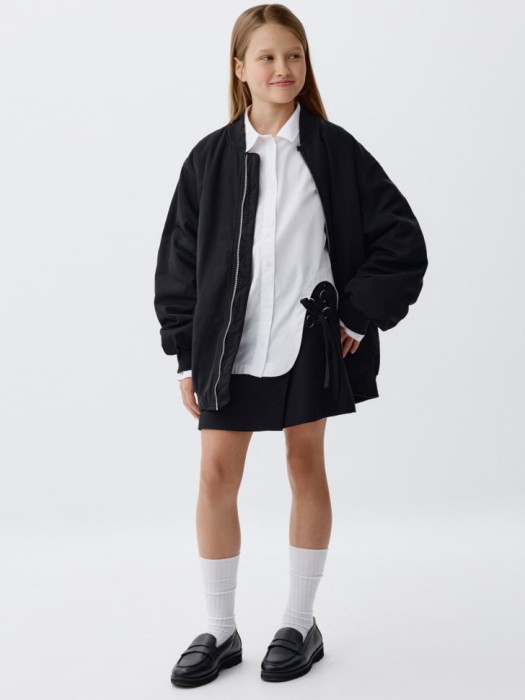 школьная юбка со шнуровкой для девочек от бренда sela вид слева