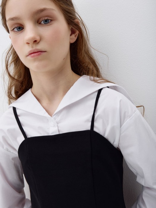 школьное платье на бретелях для девочек по цене 799 руб вид справа