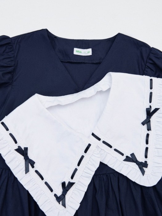 школьное платье с воротником для девочек из россии вид сбоку