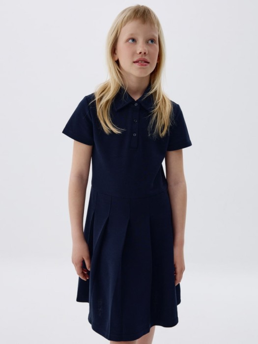 школьное платье с юбкой в складку для девочек по цене 999 руб вид справа