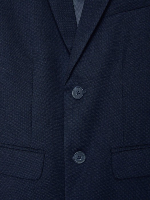 школьный пиджак slim fit из фактурной ткани для мальчиков из россии вид сбоку