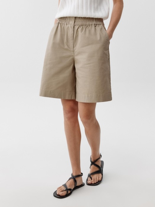 шорты-бермуды с высокой посадкой от бренда sela вид слева