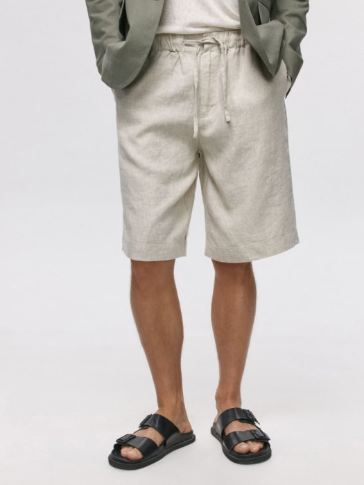 шорты из 100% премиального льна от бренда sela вид слева