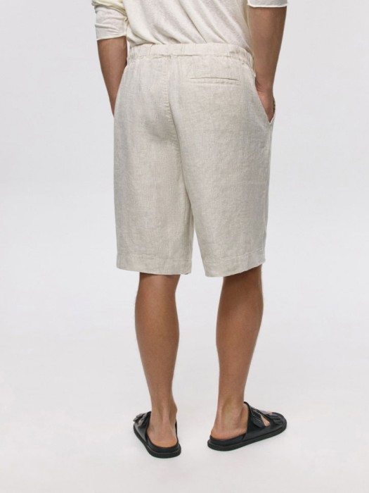 шорты из 100% премиального льна из россии вид сбоку
