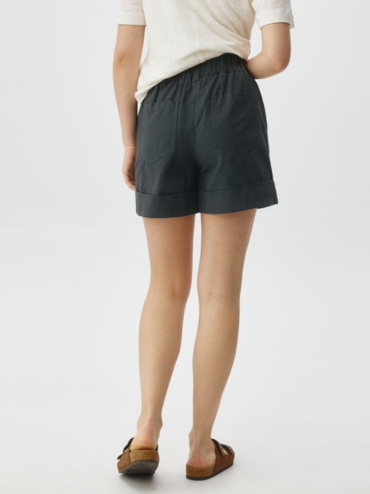 шорты из хлопка с контрастным поясом из россии вид сбоку