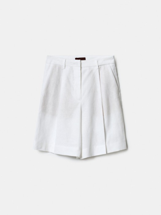 шорты из льна премиум качества из льна спереди