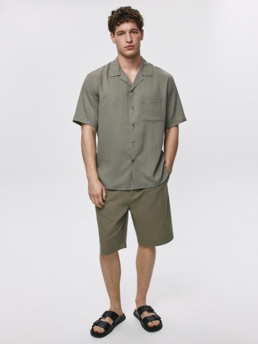 шорты из смесового льна 4680704345261 фотография