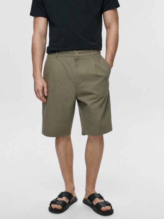 шорты из смесового льна от бренда sela вид слева