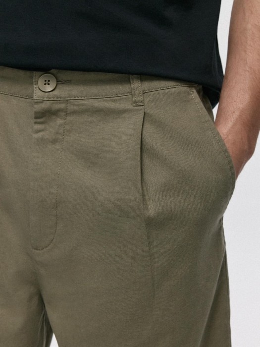 шорты из смесового льна из россии вид сбоку