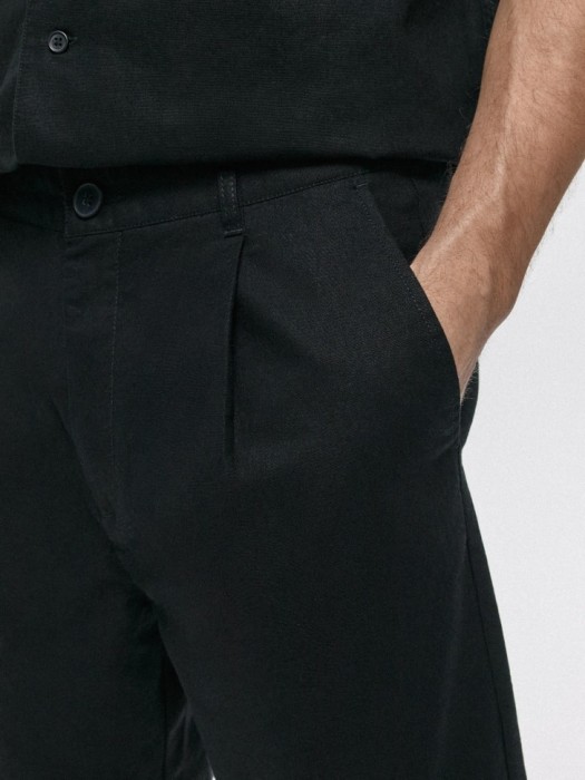 шорты из смесового льна из россии вид сбоку