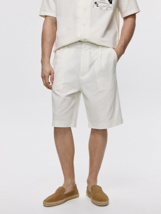 шорты из смесового льна от бренда sela вид слева