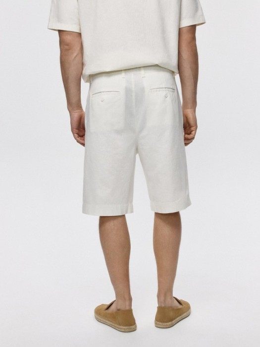 шорты из смесового льна из россии вид сбоку