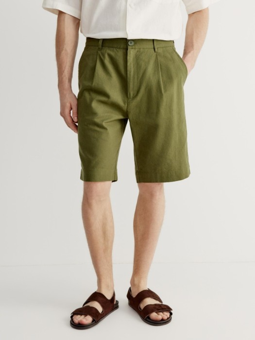 шорты из смесового льна от бренда sela вид слева