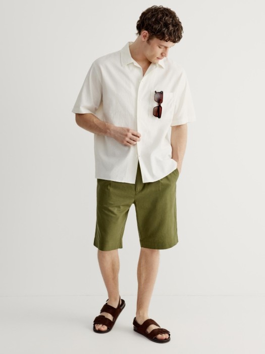 шорты из смесового льна по цене 3599 руб вид справа