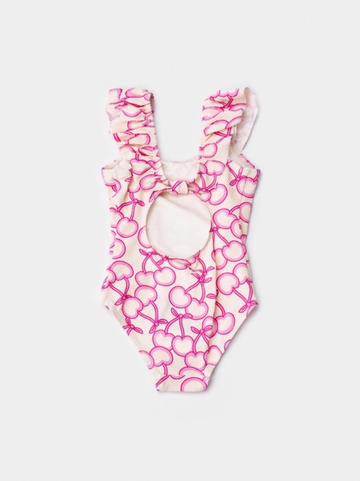 слитный купальник с принтом для девочек от бренда sela вид слева